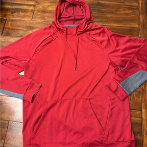 Under Armour ColdGear Red Hoodie Medium – Lightweight Performance Pullover
